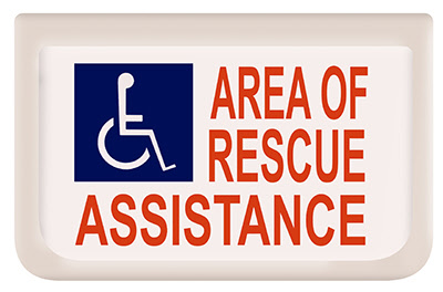 Sign,  Rescue Assistance, with Battery backup, on 2 sides