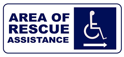 Sign, Area of Rescue, Right Arrow
