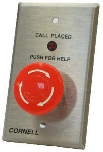 Emergency Station With Push-On, Twist-Off Mushroom Head Nurse Call Button and Call Placed Light