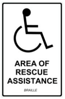 Sign, Area of REFUGE, Luminescent, Braille 6" x 10" Sign, Area of REFUGE, Luminescent, Braille 6" x 10"