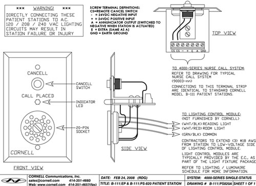 Bedside Station with 20-Pin Connector | Attach Nurse Call or Light